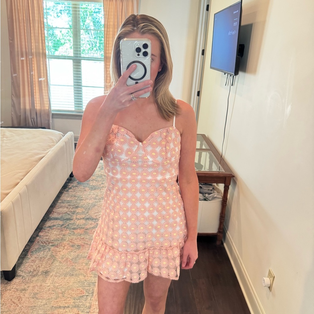Pink floral dress